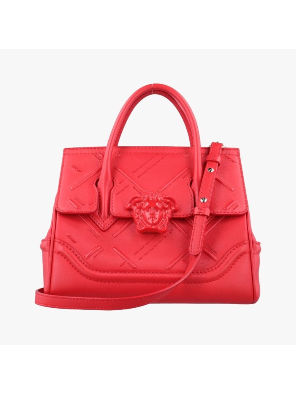 Versace Palazzo Empire Red Leather Shoulder Bag